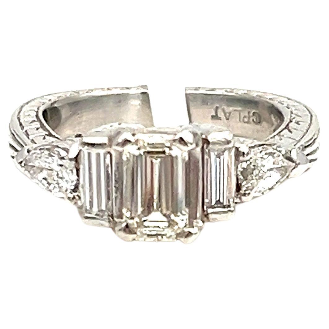 1.25 ct Emerald Cut Diamond Ring  For Sale