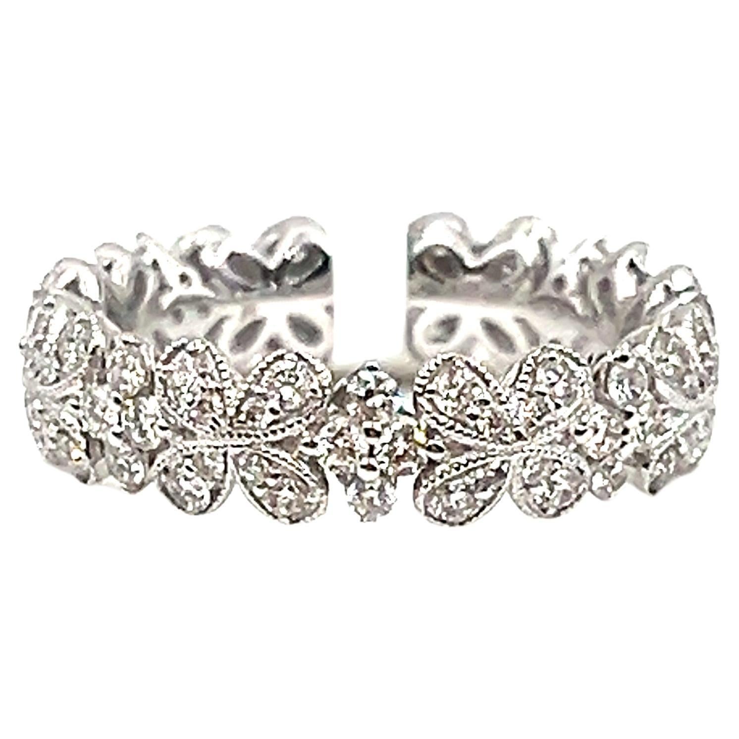 Bandeau en forme de fleur avec diamant de 1,25 ct en vente