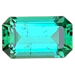 1.25 CT Mint Teal Green Emerald Cut Tourmaline Gemstone for Ring Jewellery 8mm