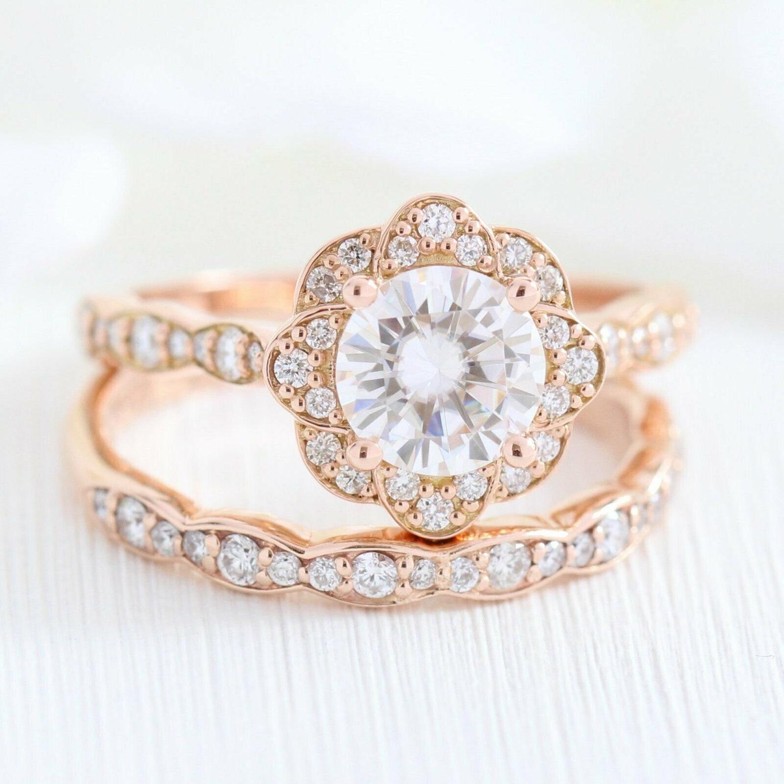 Anillo de compromiso con flor de moissanita de 1,25 quilates, plata de ley 925, regalo para ella. en venta 3