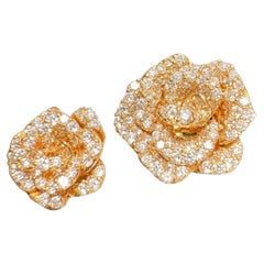 1.25 Ct Natural  Diamond Two Flower Bypass Cocktail Ring Size6 in 18K Gold