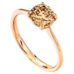 1.25 ct Natural Fancy Yellow Brown Diamond Ring, No Reserve Price