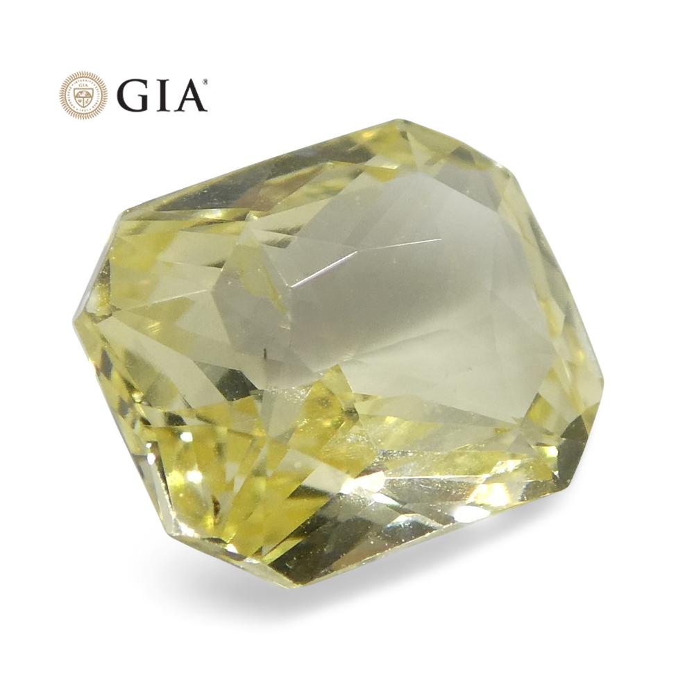 1.25 ct Octagonal Yellow Sapphire GIA Certified Sri Lankan Unheated For Sale 1