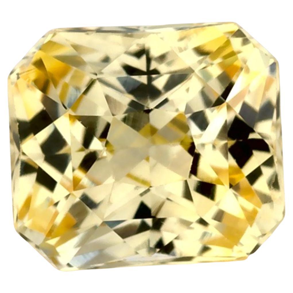 1.25 Ct Yellow Sapphire Radiant Loose Gemstone For Sale