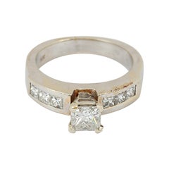 1.25 Cttw. Princess Cut Diamond Engagement Ring 14k White Gold