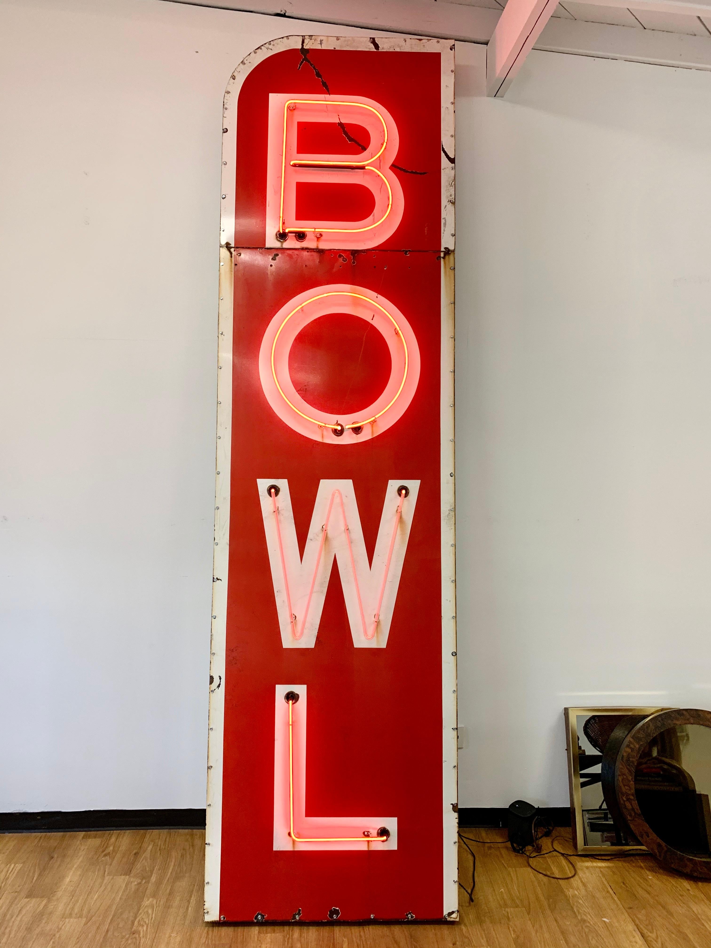 12.5 Foot Tall Vintage Neon Bowling Sign For Sale 2