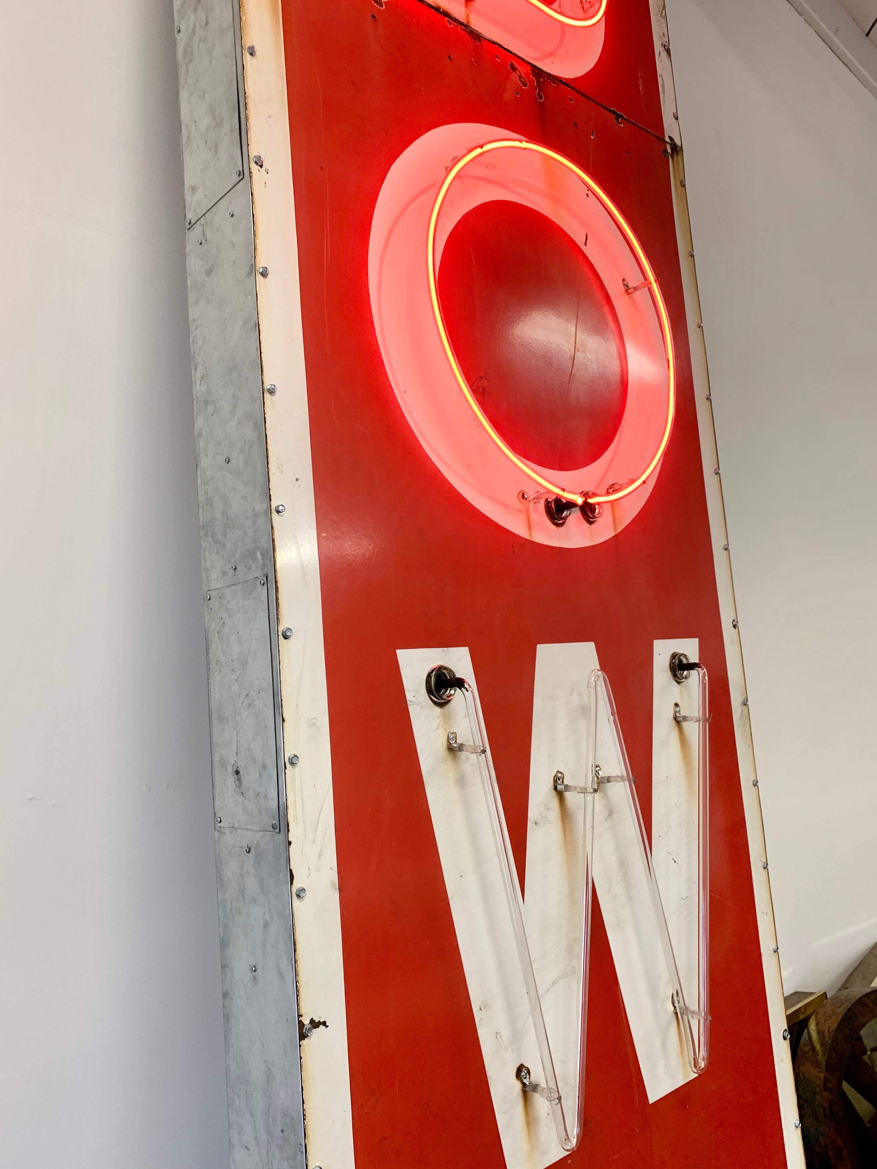 Mid-20th Century 12.5 Foot Tall Vintage Neon Bowling Sign For Sale