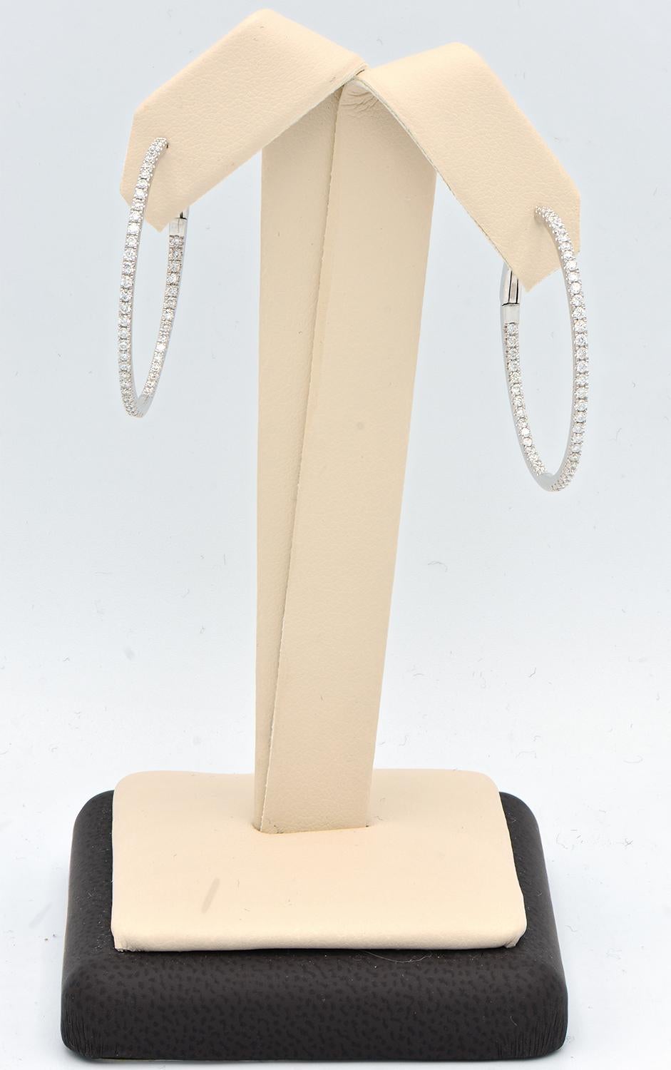 Contemporary Diamond Hoops For Sale