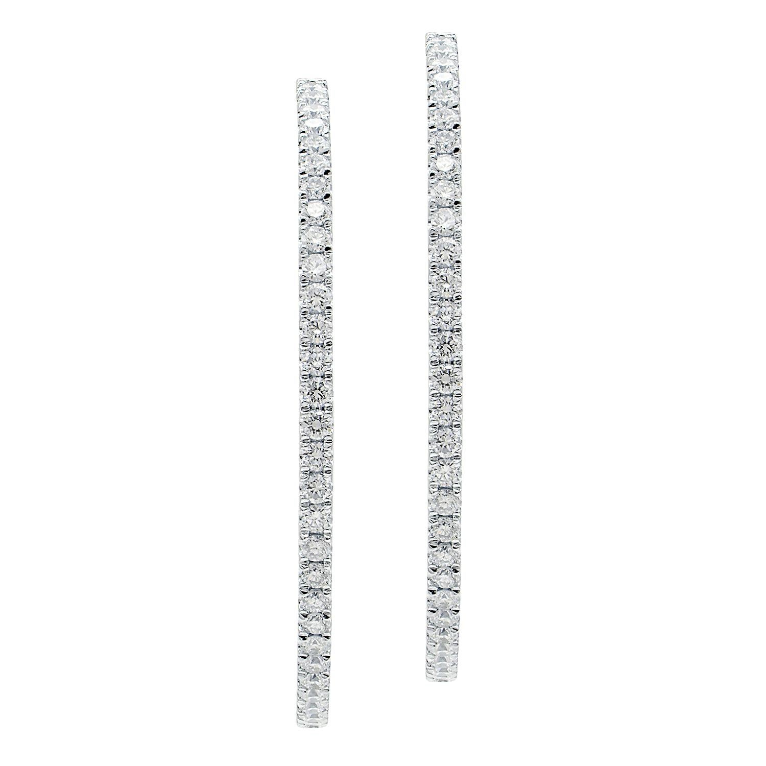 Round Cut Diamond Hoops For Sale