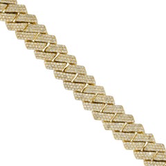12.50 Carat All Pave Diamond Cuban Link Bracelet 10 Karat In Stock