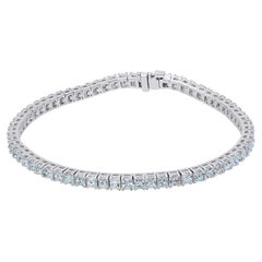 Bracelet tennis en or blanc 14 carats serti de griffes avec diamants 12,50 carats