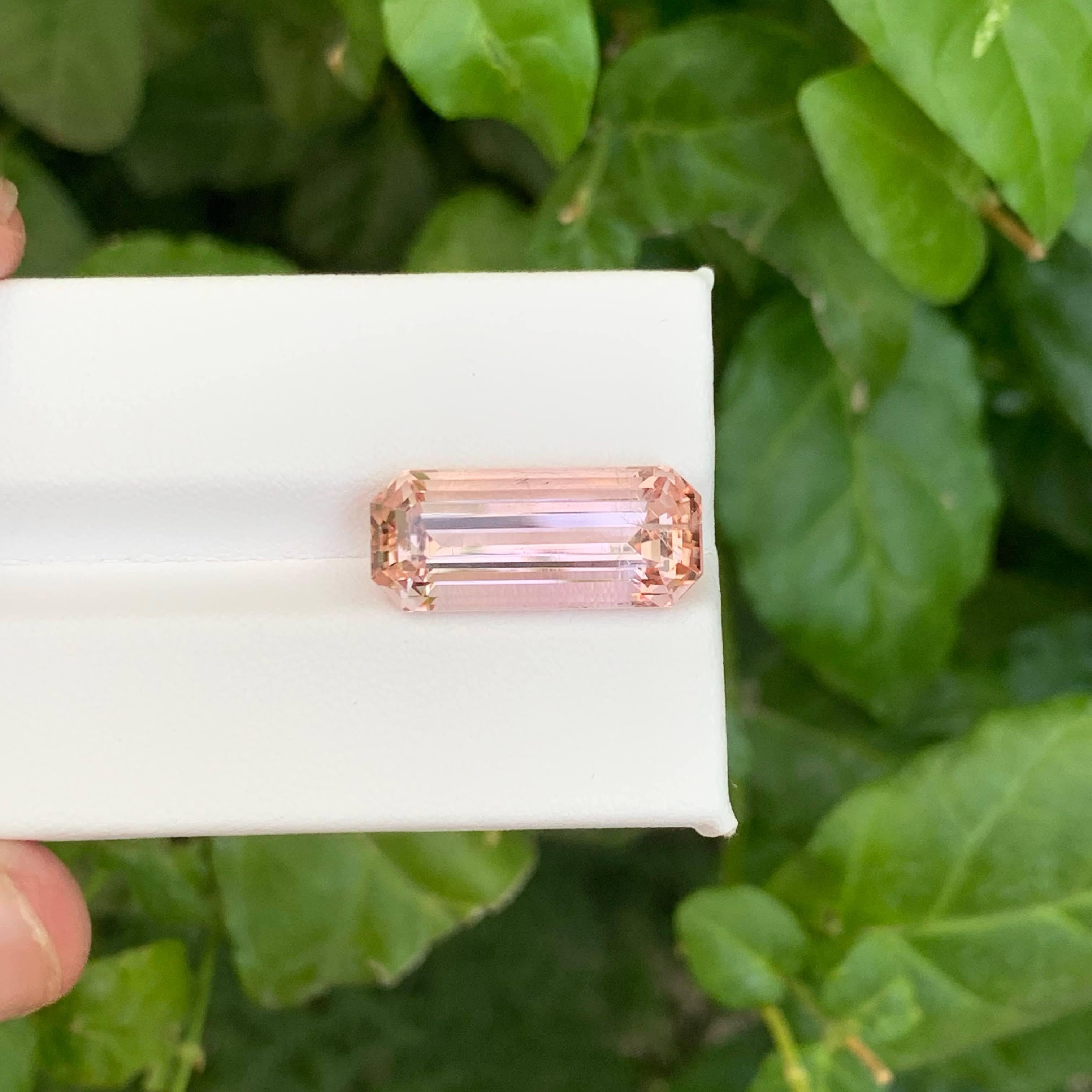 12,50 Karat Natürlicher Loser Rosa Imperial Topas Smaragdschliff Pakistanischer Edelstein im Angebot 2