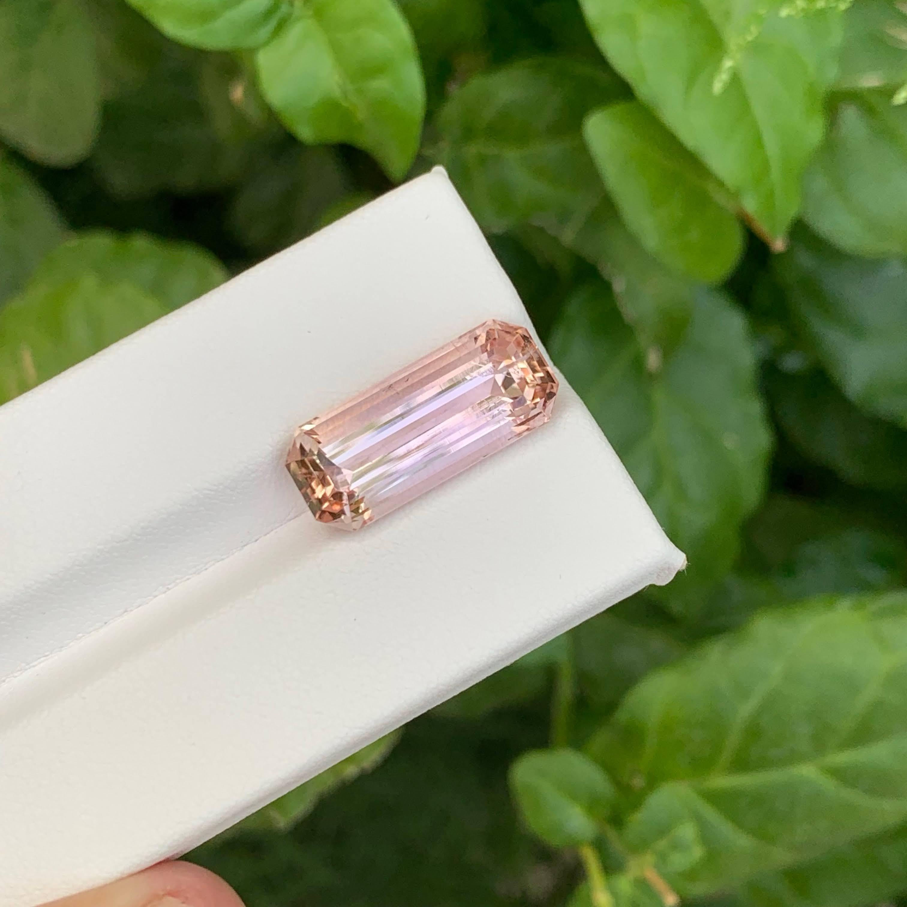 12,50 Karat Natürlicher Loser Rosa Imperial Topas Smaragdschliff Pakistanischer Edelstein im Angebot 3