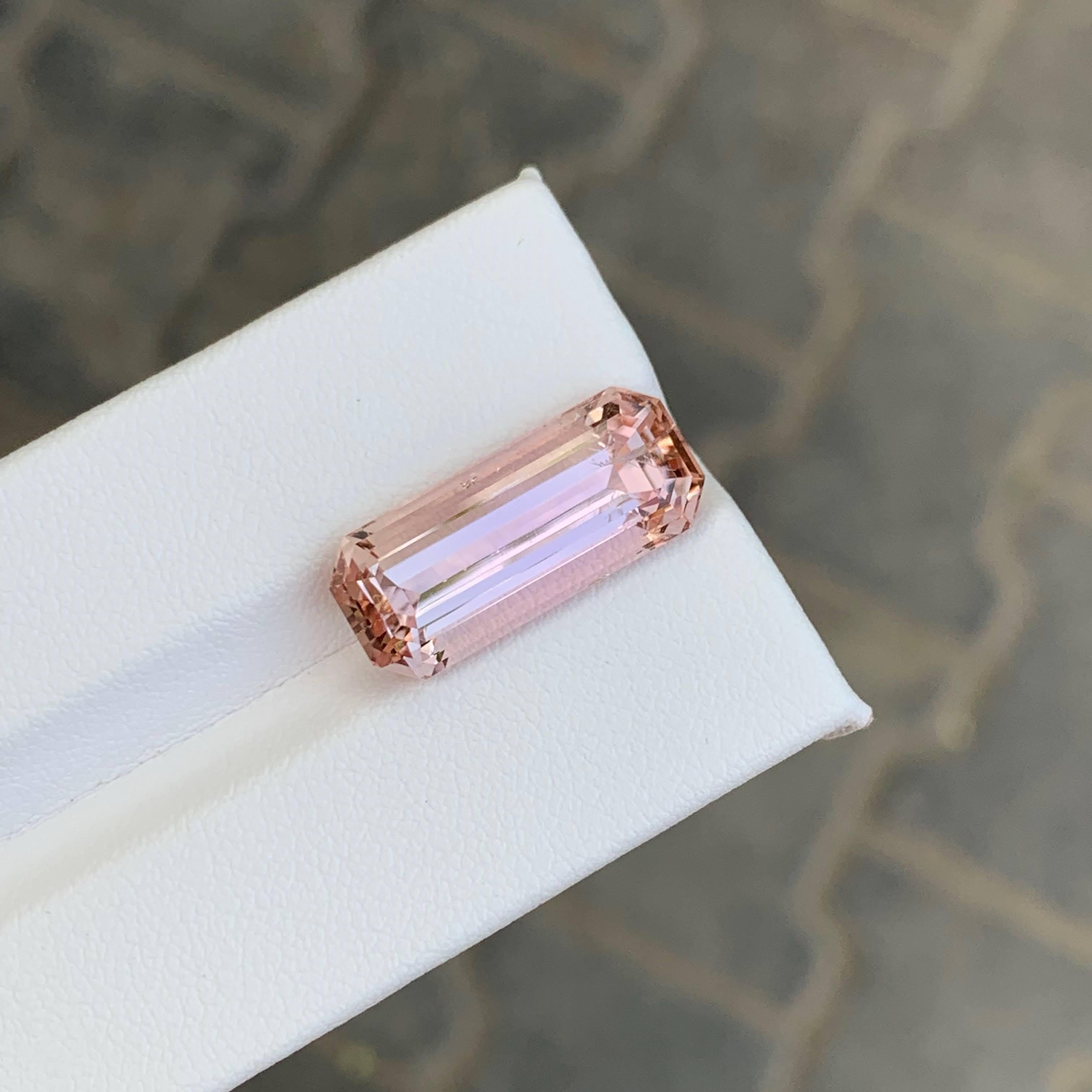 12,50 Karat Natürlicher Loser Rosa Imperial Topas Smaragdschliff Pakistanischer Edelstein im Angebot 4