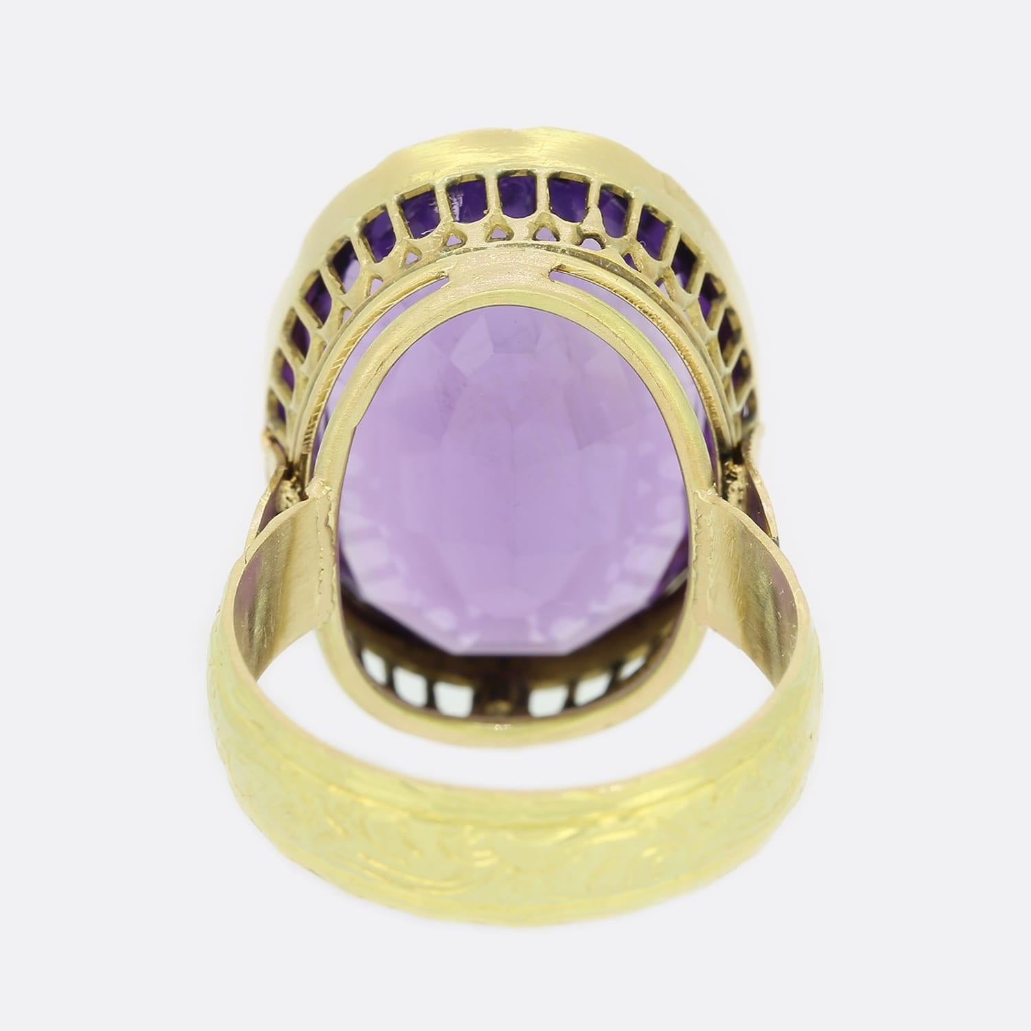 Victorian 12.50 Carat Oval Amethyst Ring For Sale