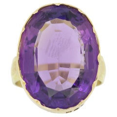 Antique 12.50 Carat Oval Amethyst Ring