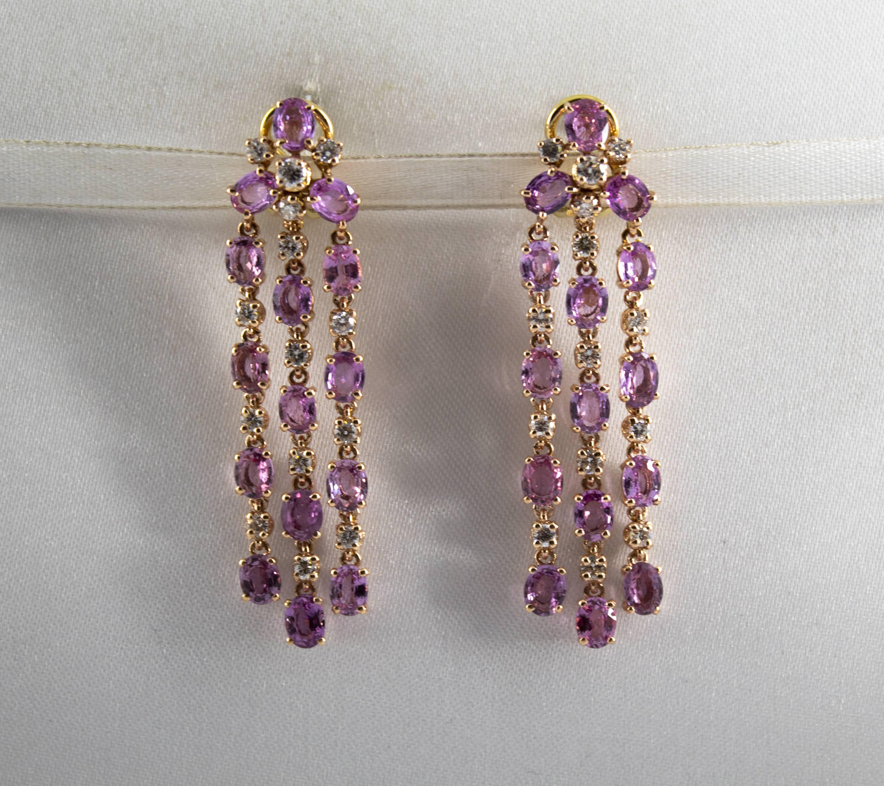 These Earrings are made of 14K Yellow Gold with 18K Yellow Gold Clips.
These Earrings have 1.30 Carats of Diamonds.
These Earrings have 12.50 Carats of Pink Sapphires.
We're a workshop so every piece is handmade, customizable and resizable.