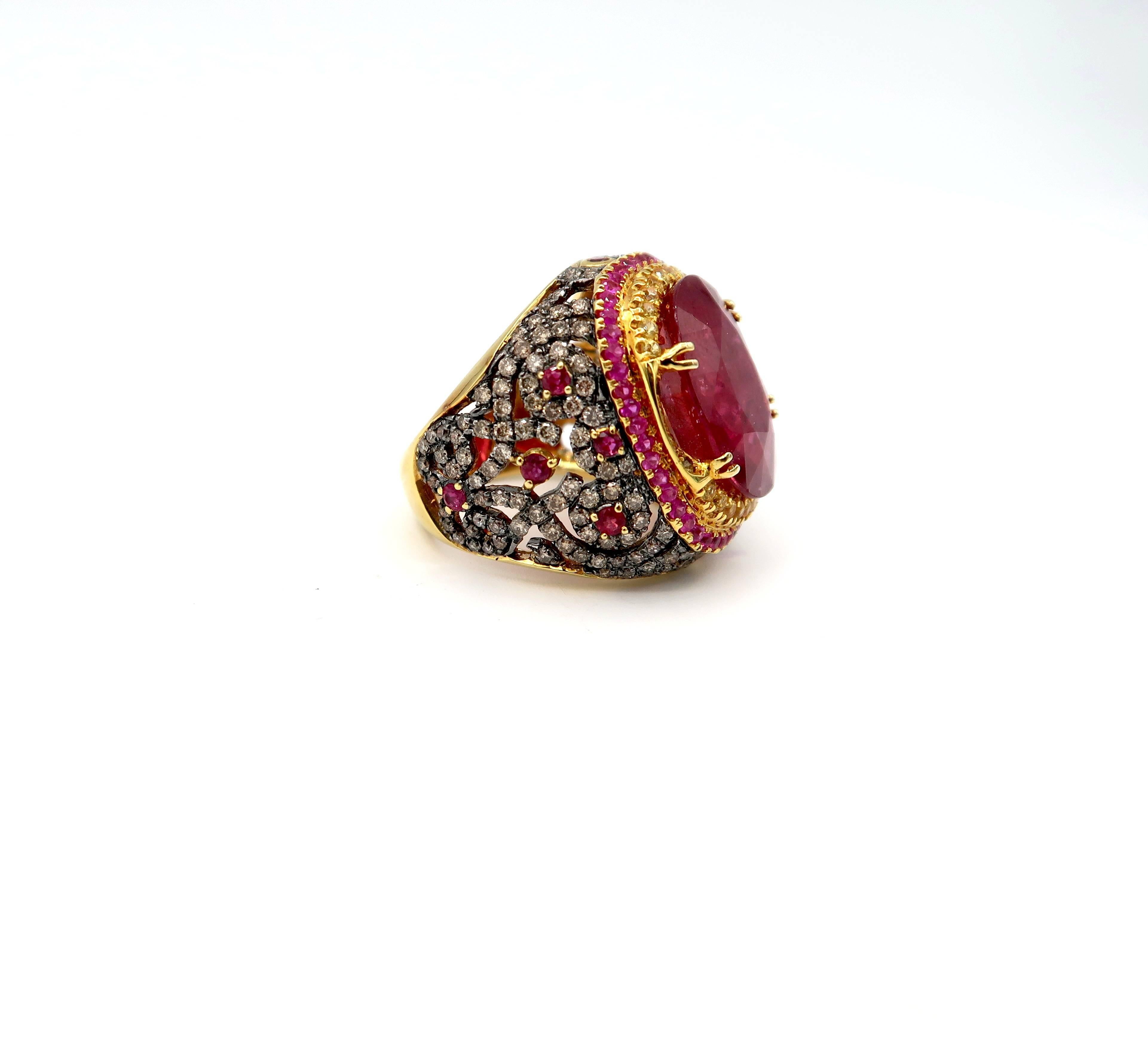 ruby and yellow sapphire ring