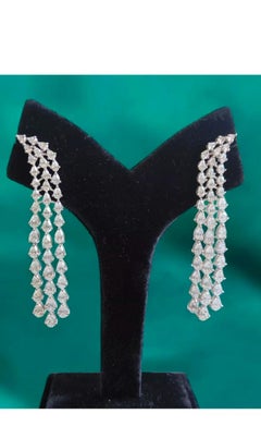 IGI 12.50 Carats Pear Shape Diamonds 18K Gold Earrings