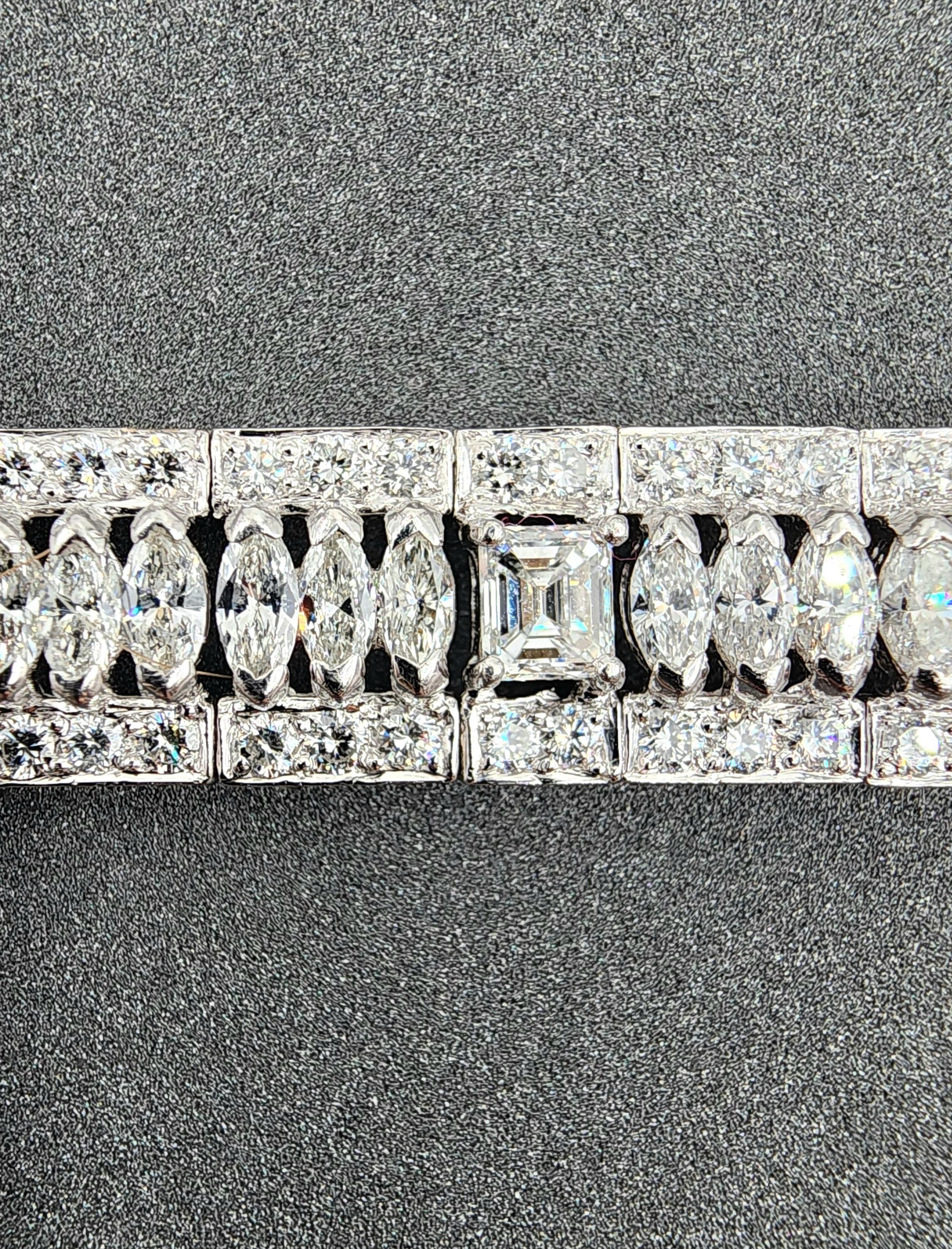Mixed Cut 12.50 ct Diamond Antique Bracelet For Sale