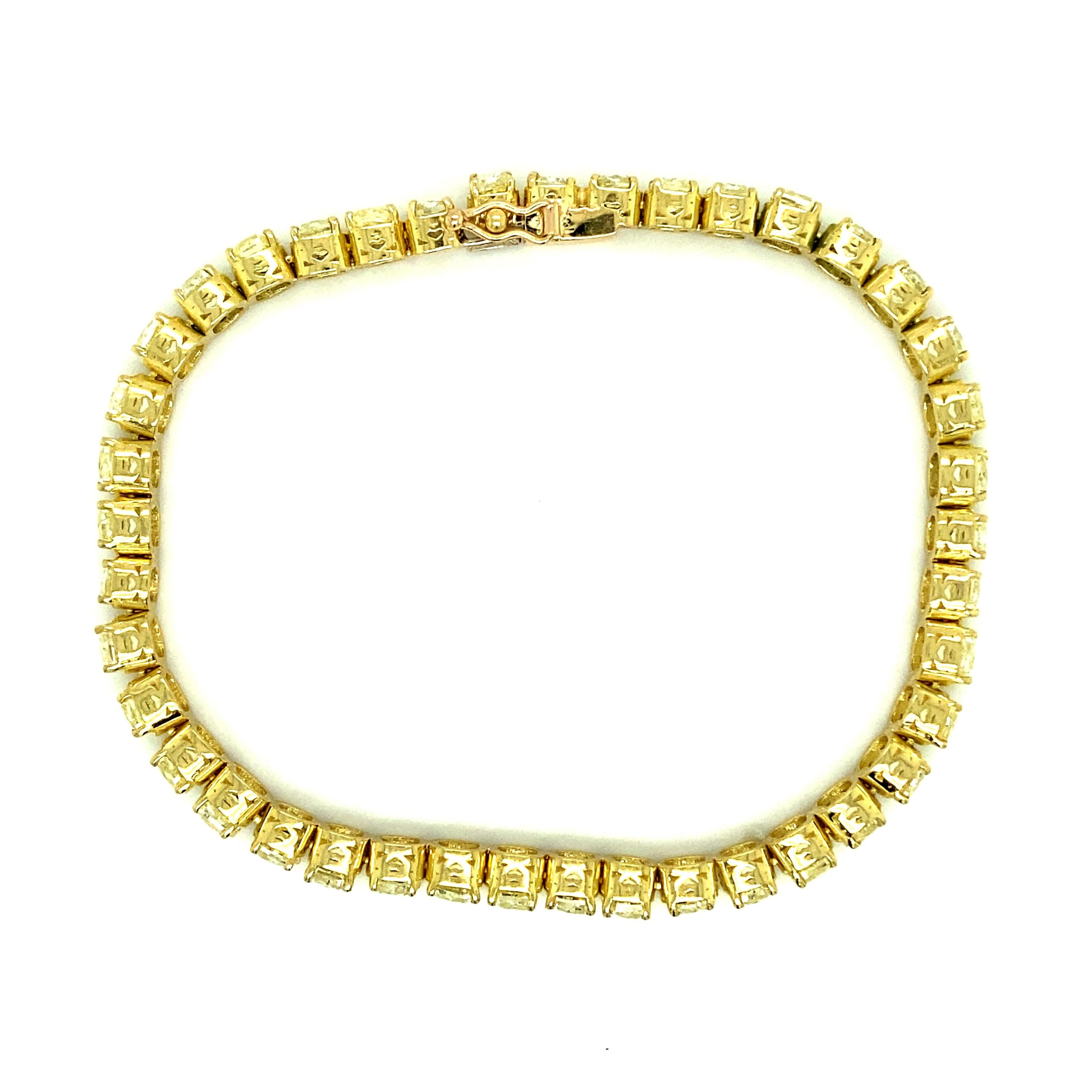 yellow diamond tennis necklace