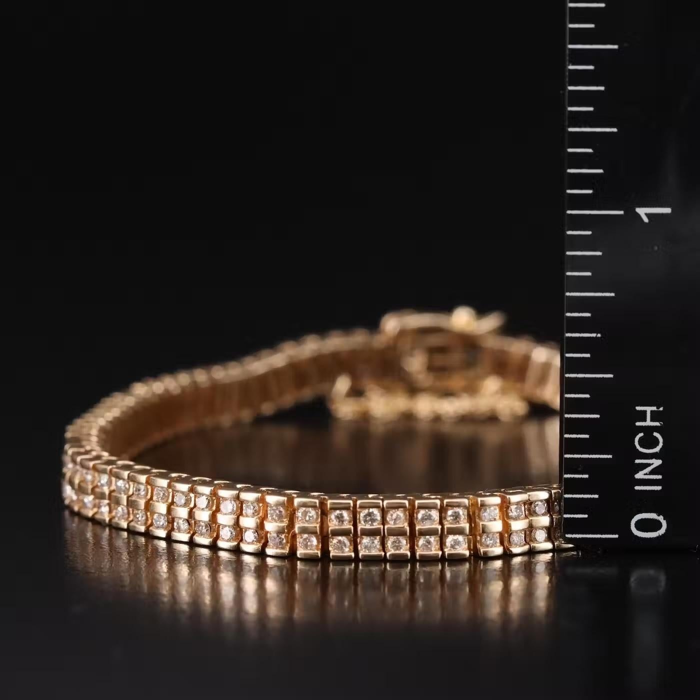 $12500 / BV Designer 2 CT Diamond Bracelet / 14K Gold In New Condition For Sale In Rancho Mirage, CA