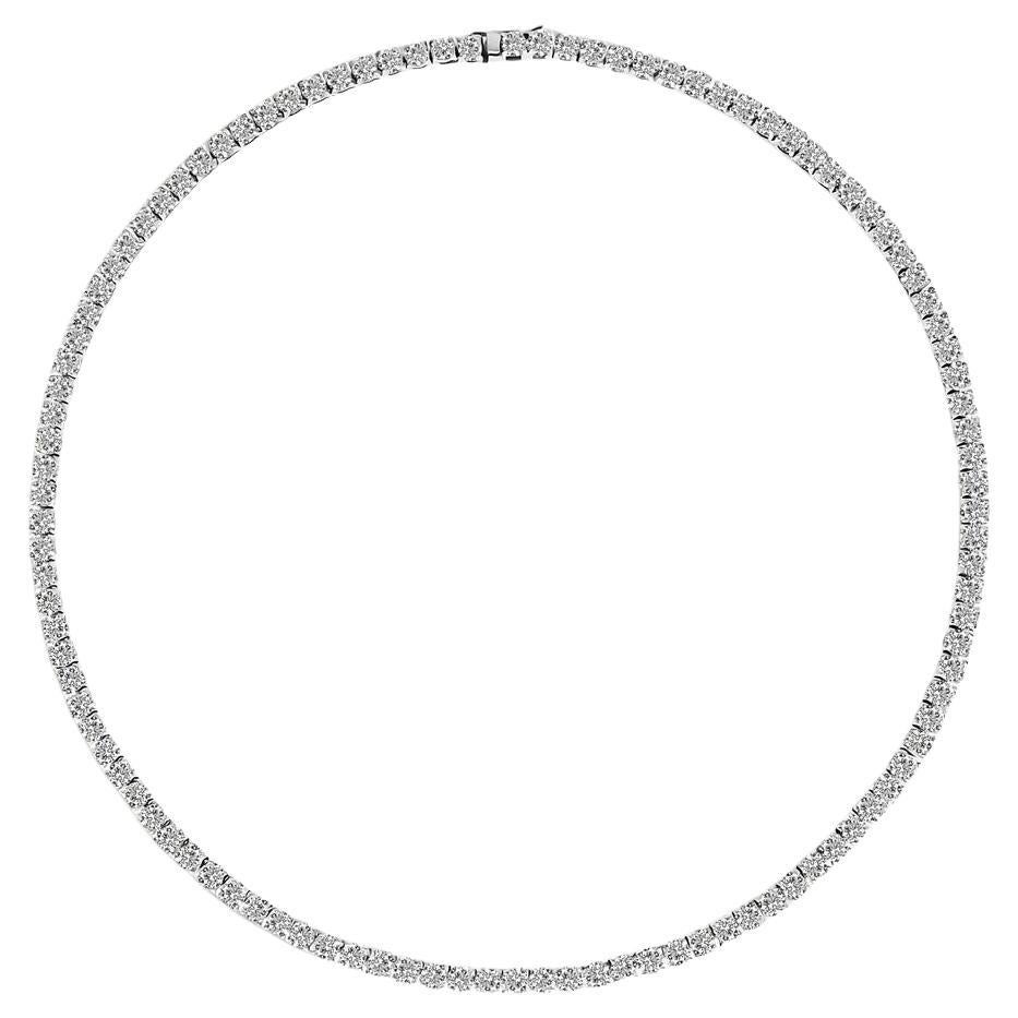 12,50ct Runder Diamant Classic Tennis Halskette