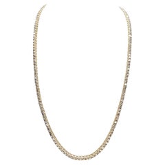 12.51 Carat Natural Diamond Tennis Necklace 14K Yellow Gold 18''
