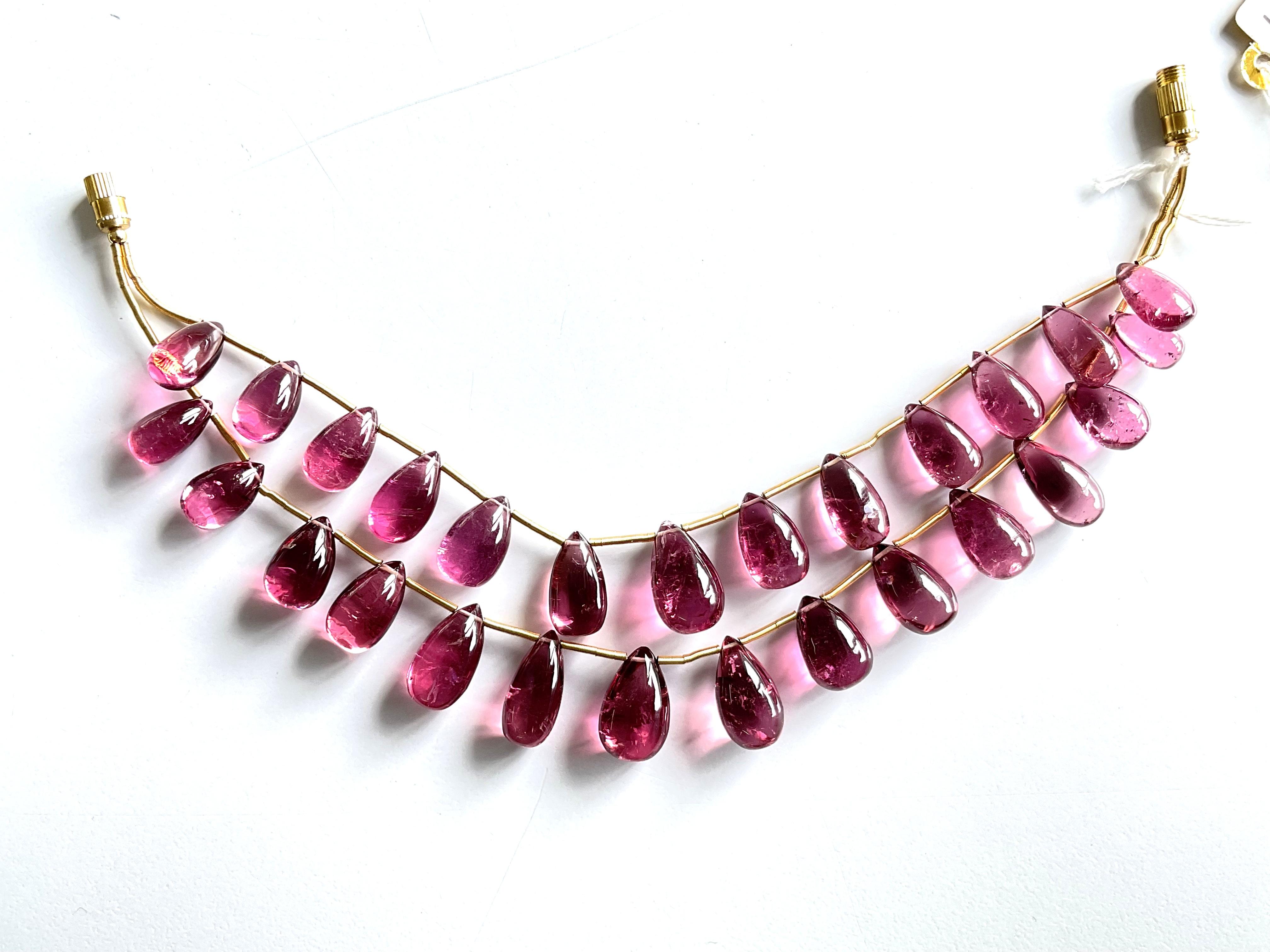 125.16 carats Rubellite Tourmaline Drops Layout Fine Jewelry Natural Gems For Sale 2