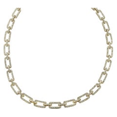 12.52 Carat Round Diamond Link Necklace