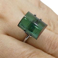 Tormalina verde bluastra tagliata a barile 12,52 carati