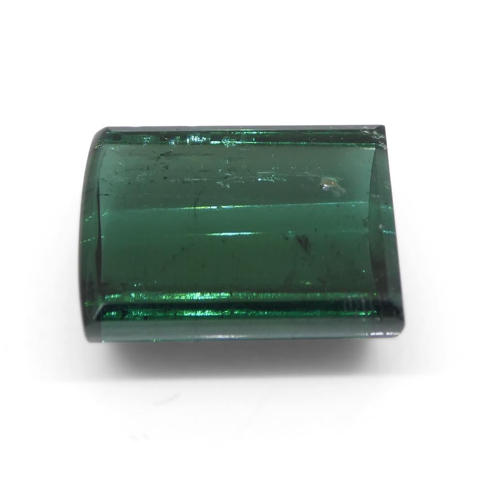 12.52ct Barrel Cut Cabochon bluish Green Tourmaline from Brazil For Sale 3