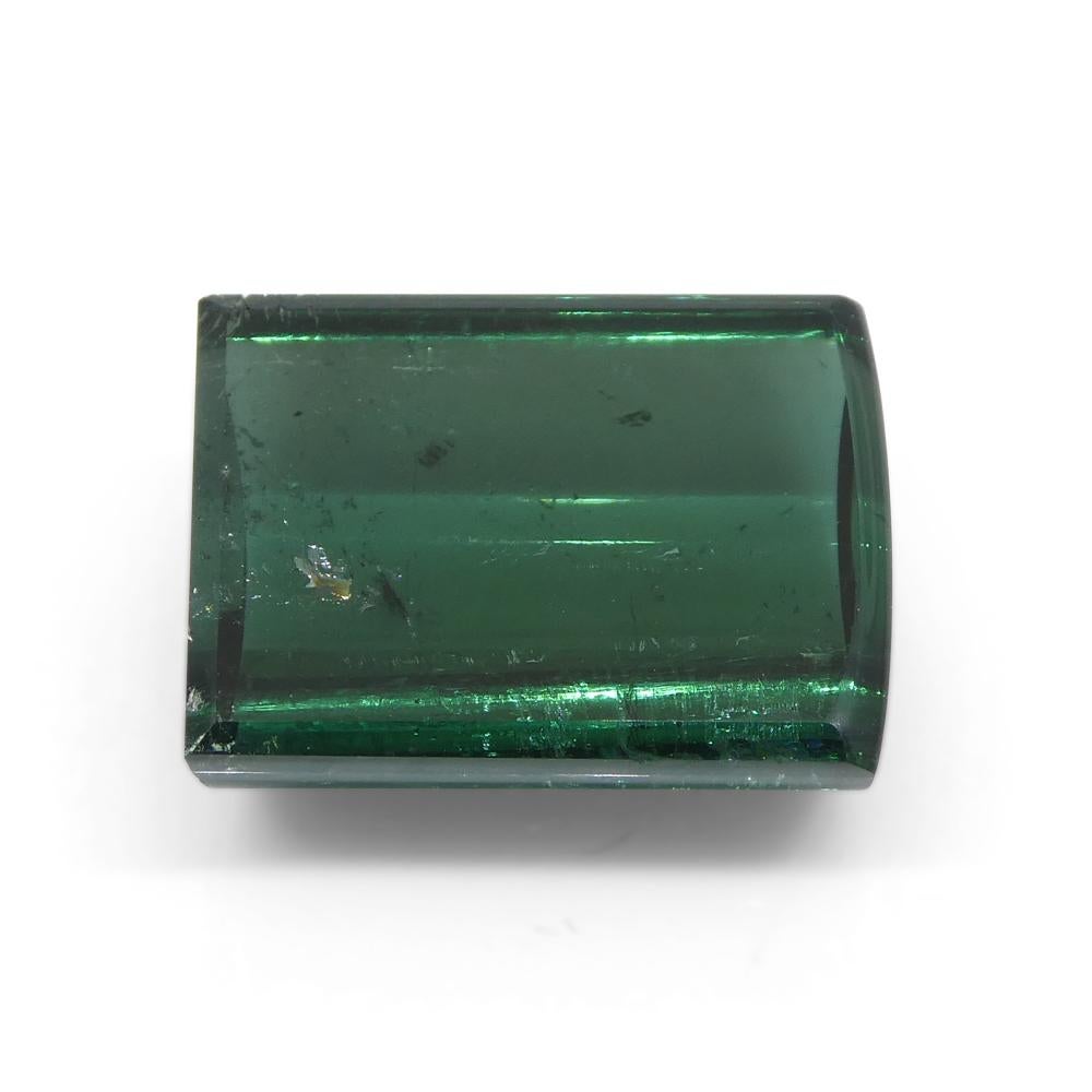 12.52ct Barrel Cut Cabochon bluish Green Tourmaline from Brazil For Sale 4