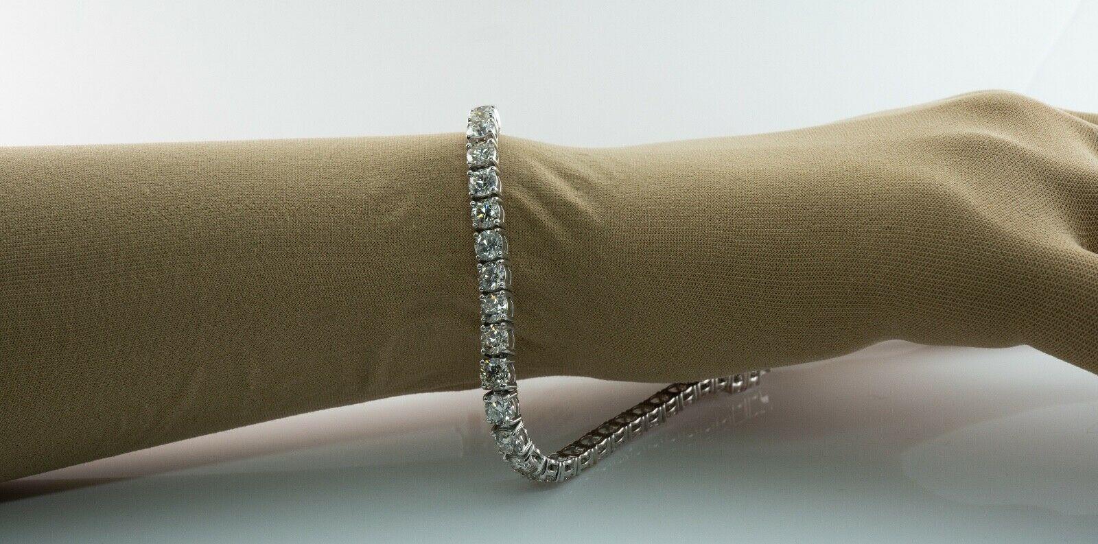 Pulsera de tenis con diamantes de 12,53 ctw, oro blanco de 14 quilates y 7,25