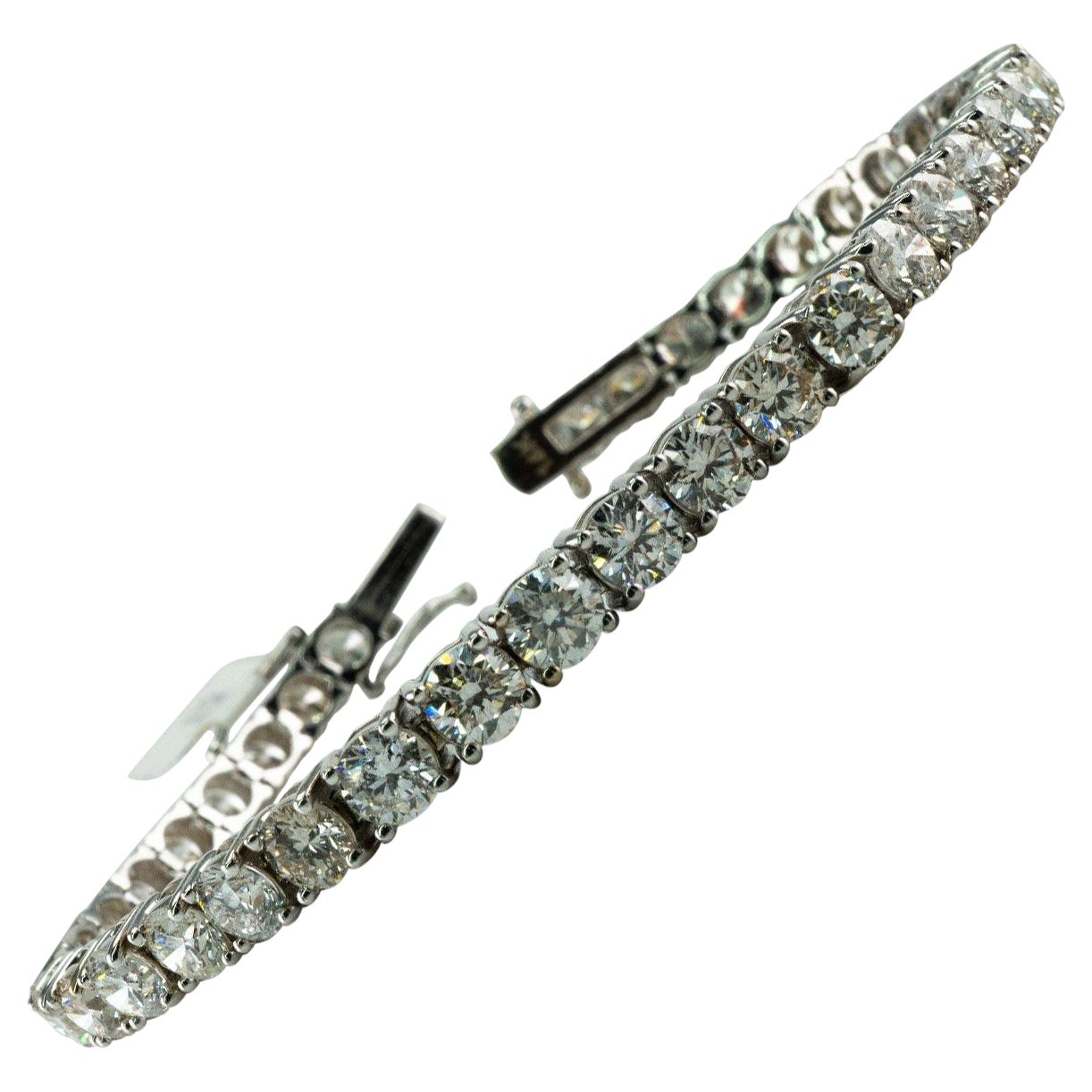Pulsera de tenis con diamantes de 12,53 ctw, oro blanco de 14 quilates y 7,25" de longitud en venta