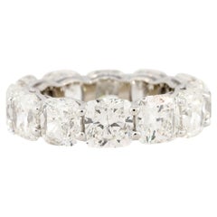 12.55 Carat Cushion Cut Diamond Eternity Band 14 Karat in Stock