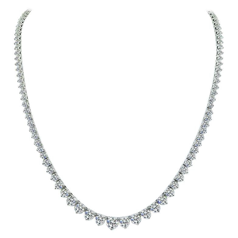 12.55 Carat Diamond Tennis Necklace