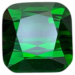 12.55 Carat Natural Loose Green Tourmaline Stone Cushion Cut Afghan Gemstone