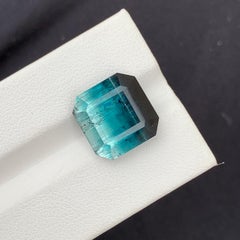 12.55 Carat Natural Loose Tri Color Tourmaline Square Shape Gem For Necklace