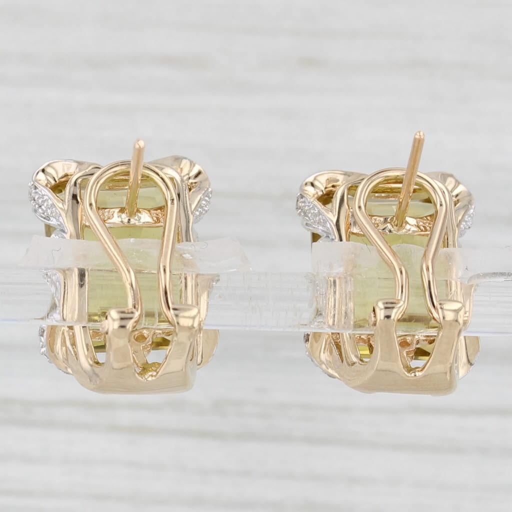 Taglio princess Orecchini a goccia con diamante di quarzo limone da 12,55 ct. in oro giallo 14 ct.