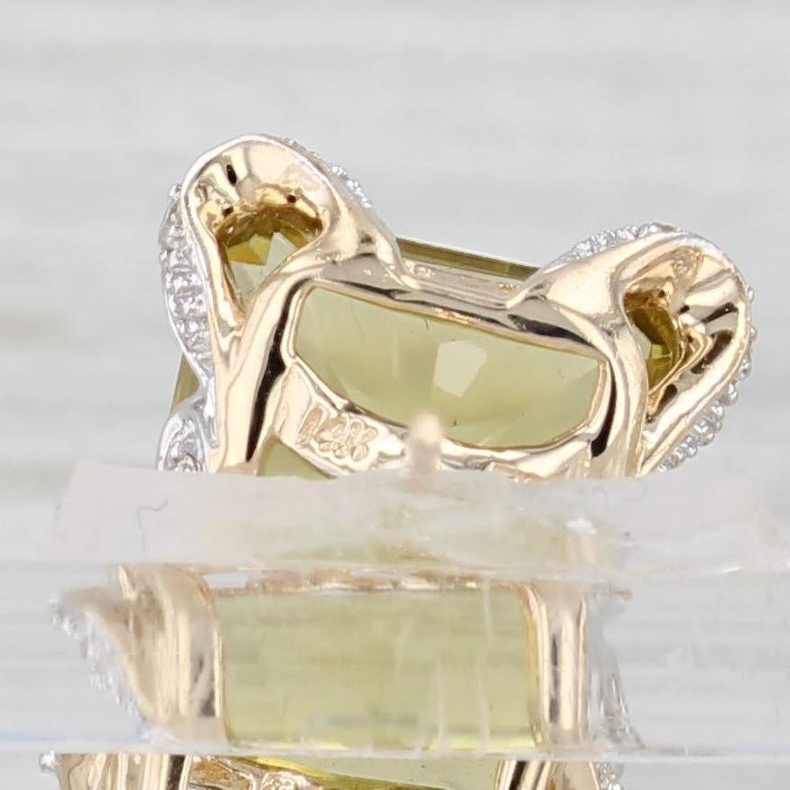 da uomo o donna Orecchini a goccia con diamante di quarzo limone da 12,55 ct. in oro giallo 14 ct.
