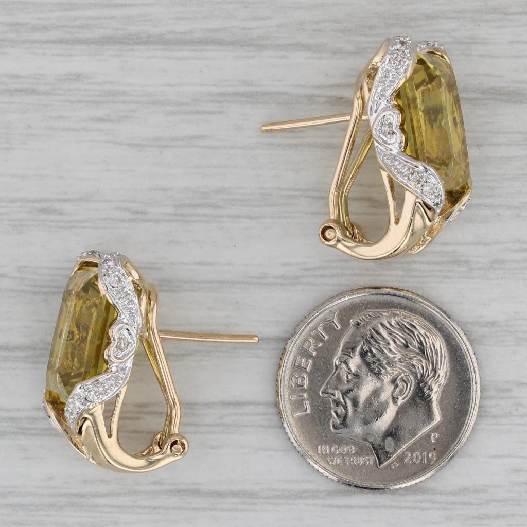Orecchini a goccia con diamante di quarzo limone da 12,55 ct. in oro giallo 14 ct. 1