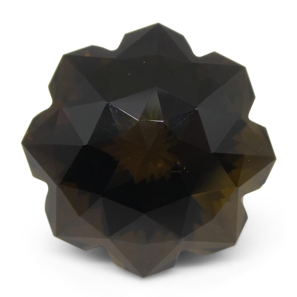 12.56ct Flower Smoky Quartz Fantasy/Fancy Cut In New Condition For Sale In Toronto, Ontario