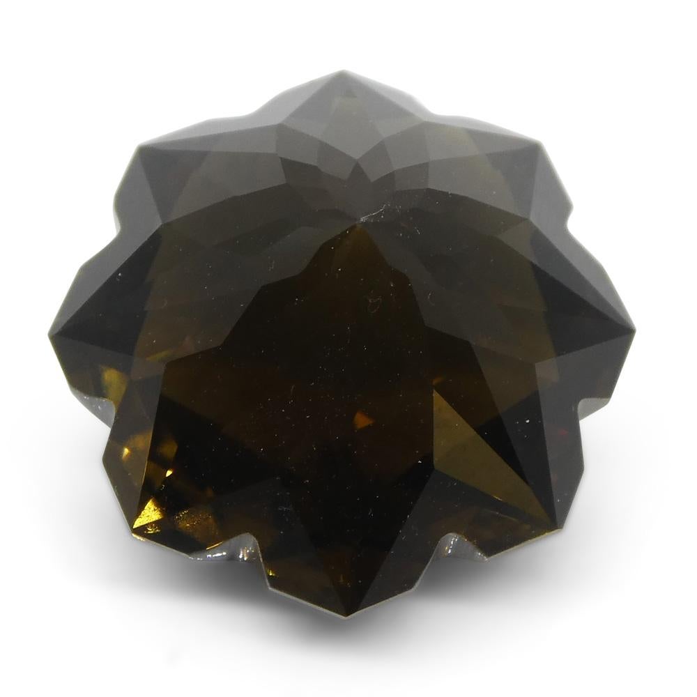 12.56ct Flower Smoky Quartz Fantasy/Fancy Cut For Sale 1