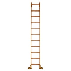 125.75 in. Tall Oak Rolling Putnam Industrial Library Ladder