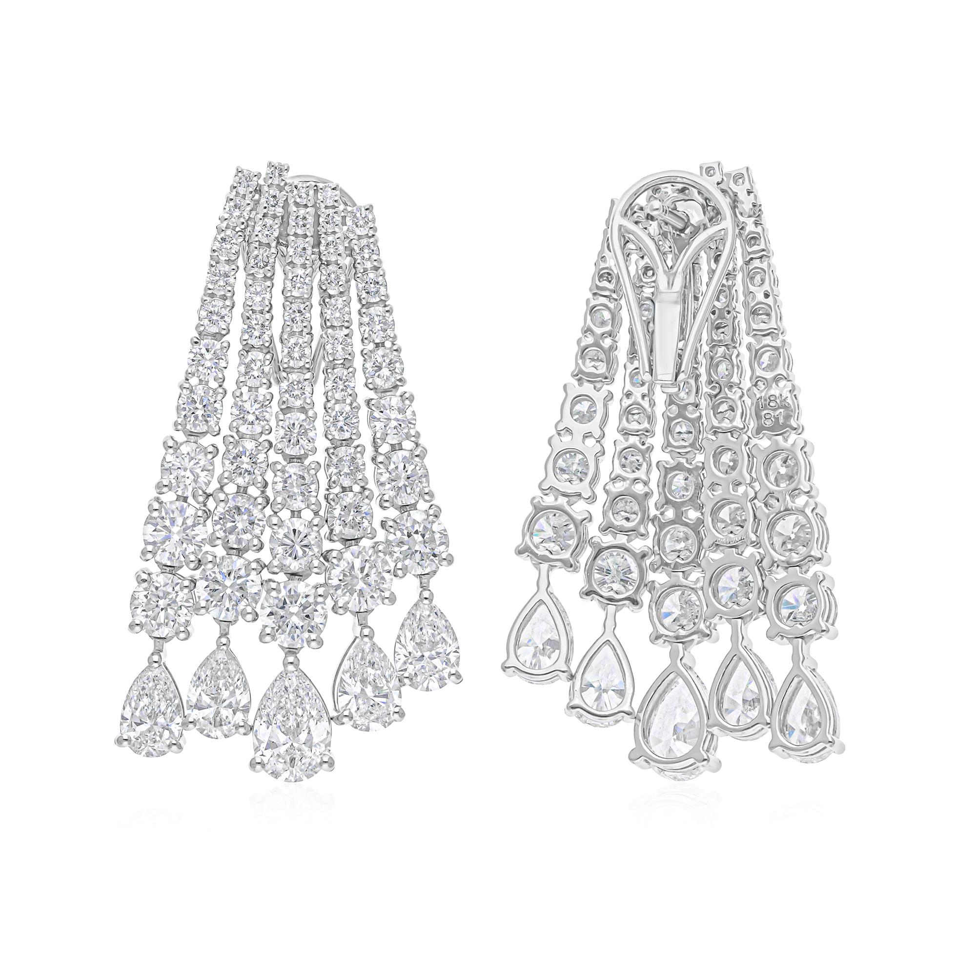 Cast from 18-karat gold, these exquisite earrings are handset with 12.58 carats of sparkling diamonds.

The ring is a size 7 and may be resized to larger or smaller upon request. FOLLOW SPECTRUM JEWELS storefront to view the latest collection &