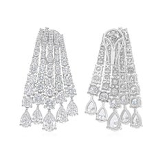 12,58 Carati SI/H Pear Round Brilliante Cut Diamond Orecchini in oro bianco 18 carati