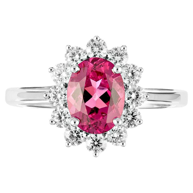 1.258ct Rubellite Tourmaline and Diamond Dress Ring For Sale at 1stDibs