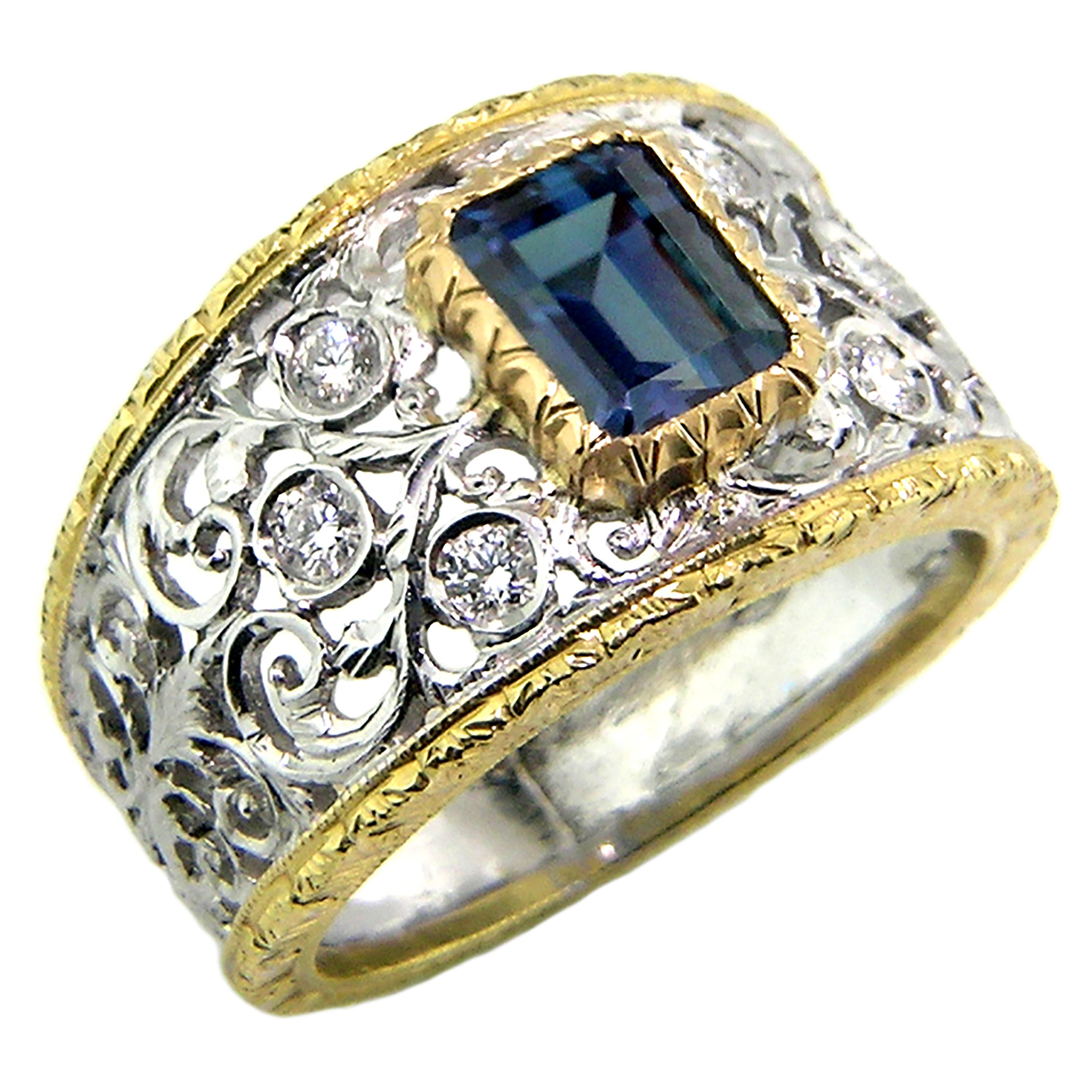 Cynthia Scott 1.25ct Natural Alexandrite, Brazil, and 18kt Ring, Made in Italy For Sale