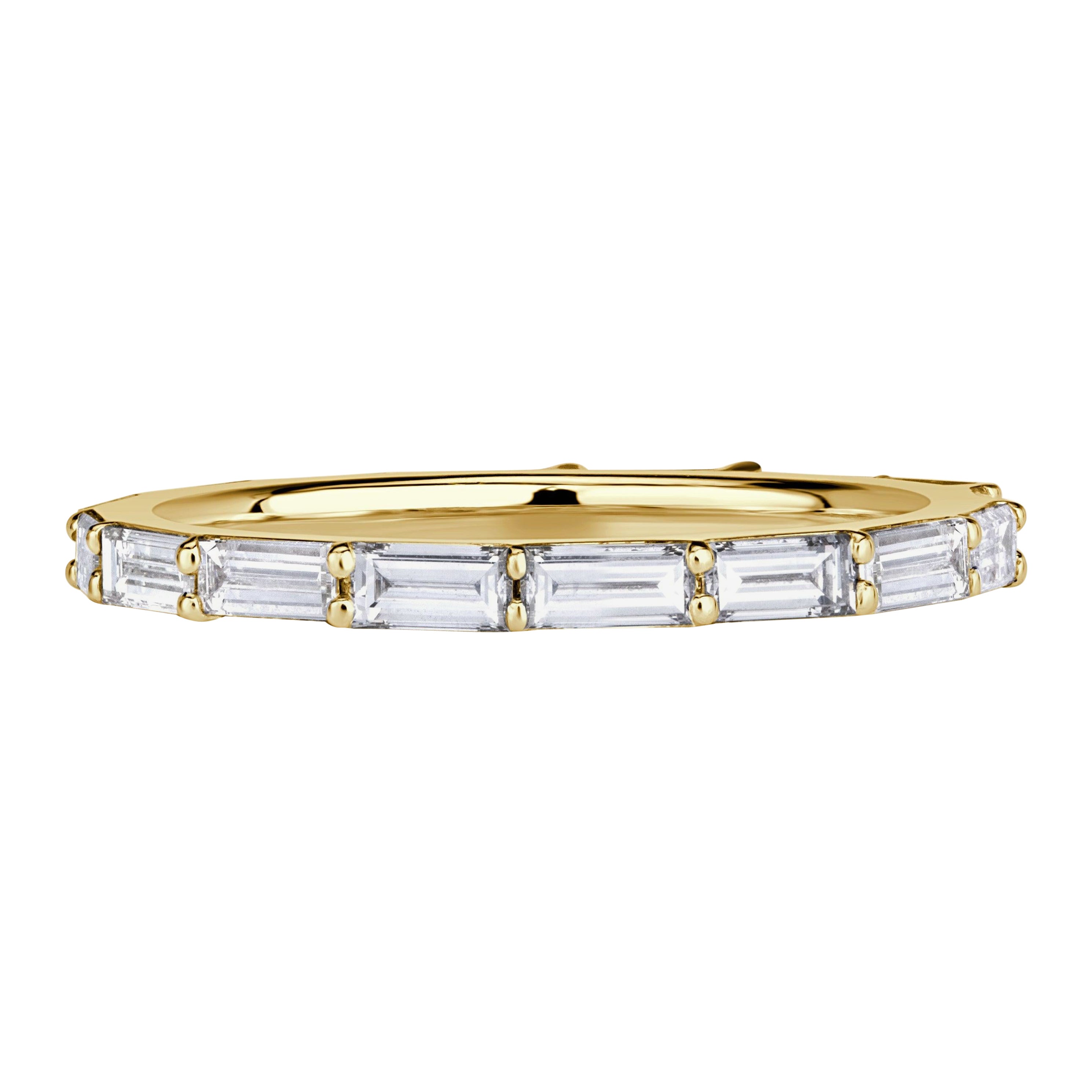1.25ct Baguette Cut Diamond Eternity Band in 18k Yellow Gold en venta